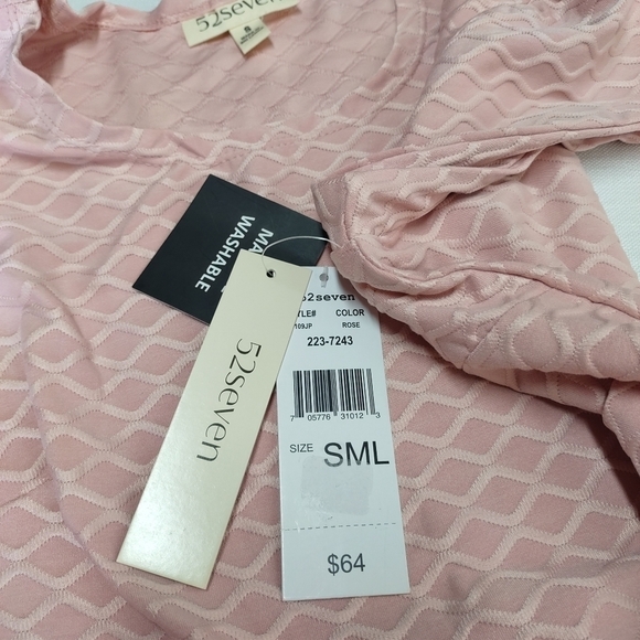 52seven Women's Cap Sleeve Babydoll Rose Dress Size S NWT - Picture 9 of 10